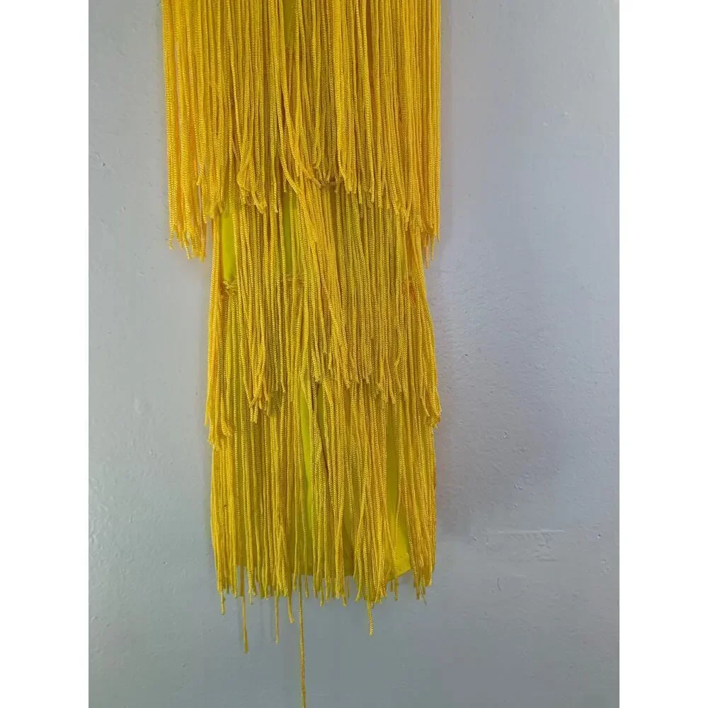 WEISSMAN Girl’s Yellow Sequined Fringe Dance Costume / Size: SC Small 6/6X
